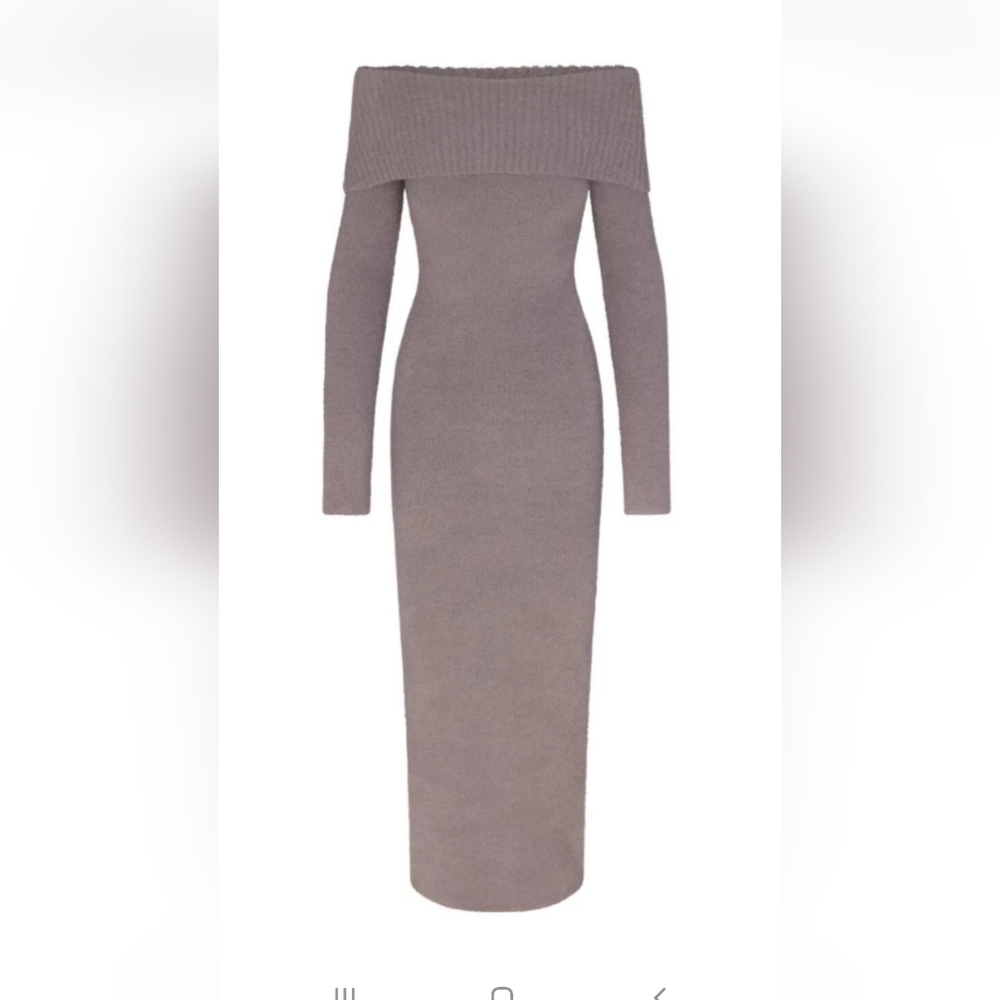 Skims Cozy Knit Off The Shoulder Dress